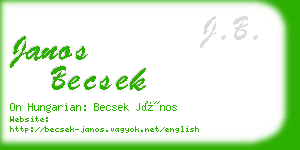 janos becsek business card